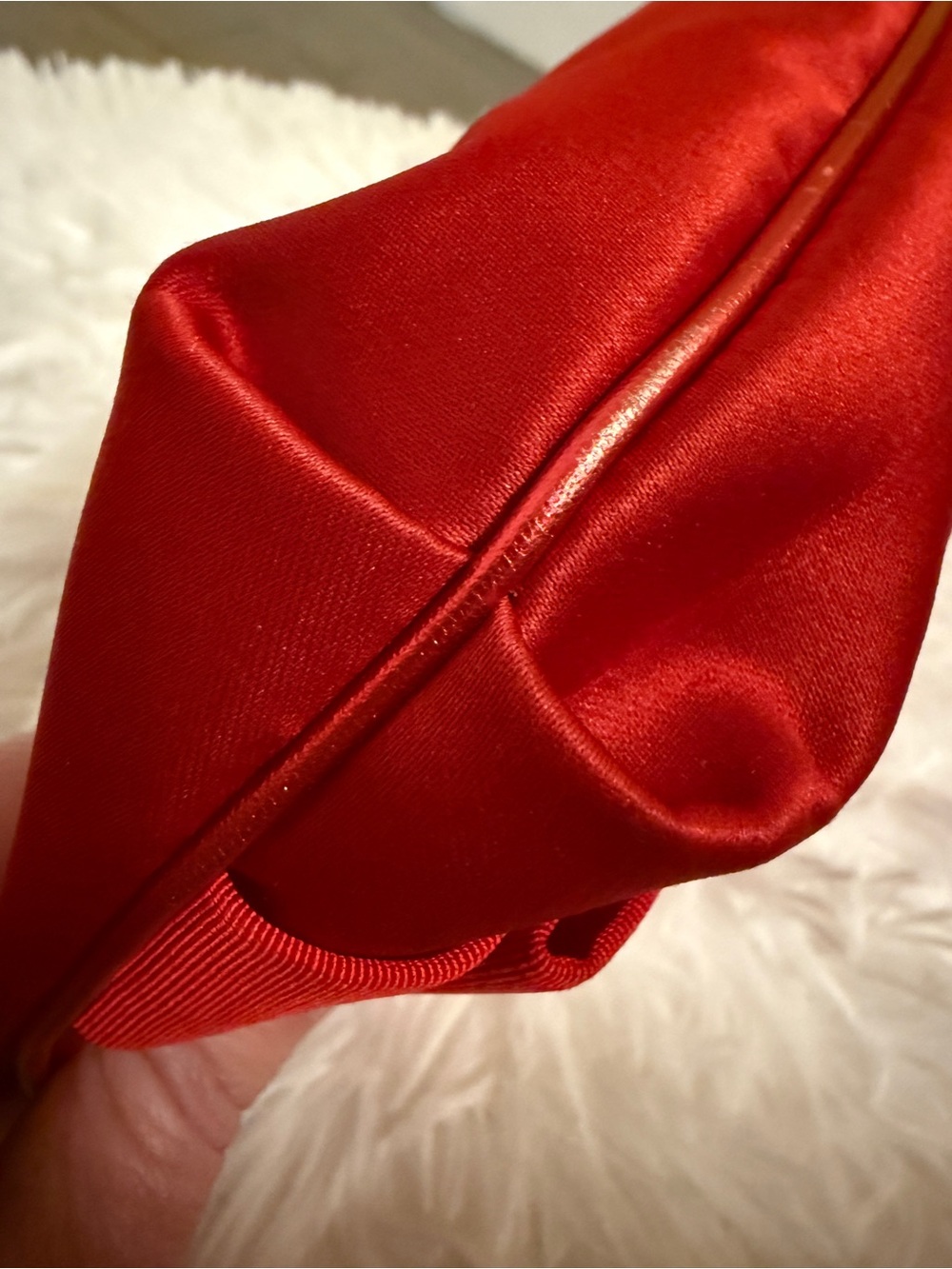 Fendi Vintage Red Satin Wristlet Clutch Evening Bag Y2k with COA - Picture 8 of 16